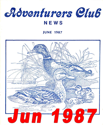 June 1987 Adventurers Club News Cover
